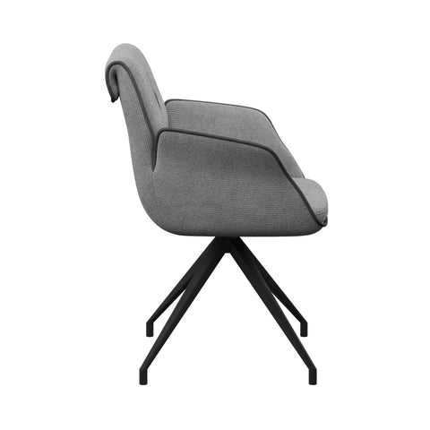 Marcela Grey Fabric Swivel Dining Armchair