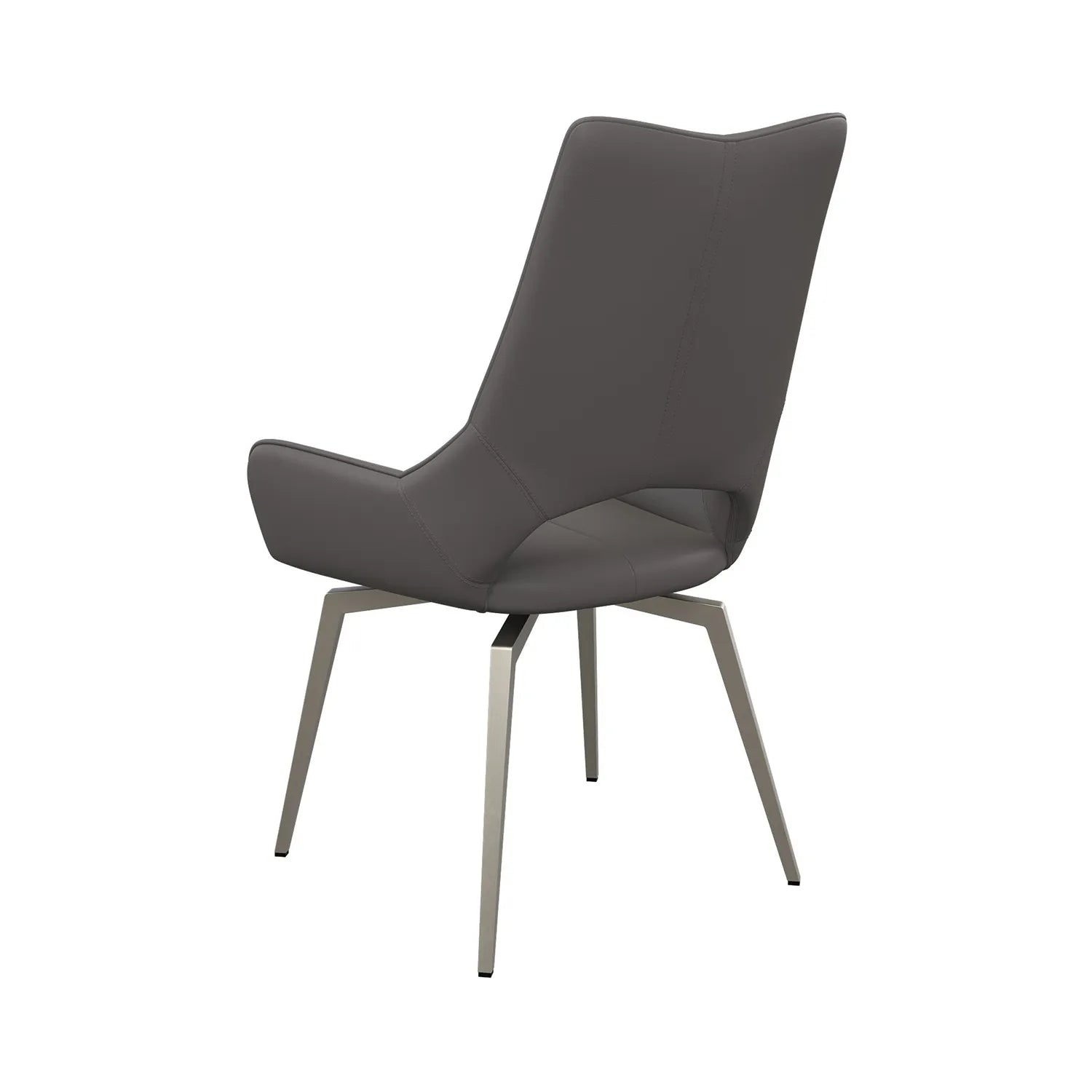 Bella Grey Leather Swivel Set of 4 Dining Chairs