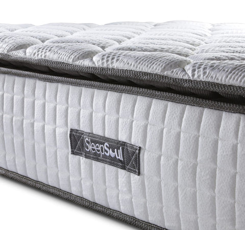 SleepSoul Bliss 800 Pocket Memory Pillow Top Mattress – Experience unparalleled comfort with three layers of plush foam, anti-roll technology, and 800 individual pocket springs. Elevate your sleep to pure bliss. Available in Single, Double, King, and Super King Size. - Side Close Up