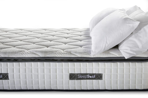 SleepSoul Bliss 800 Pocket Memory Pillow Top Mattress – Experience unparalleled comfort with three layers of plush foam, anti-roll technology, and 800 individual pocket springs. Elevate your sleep to pure bliss. Available in Single, Double, King, and Super King Size. - Side View