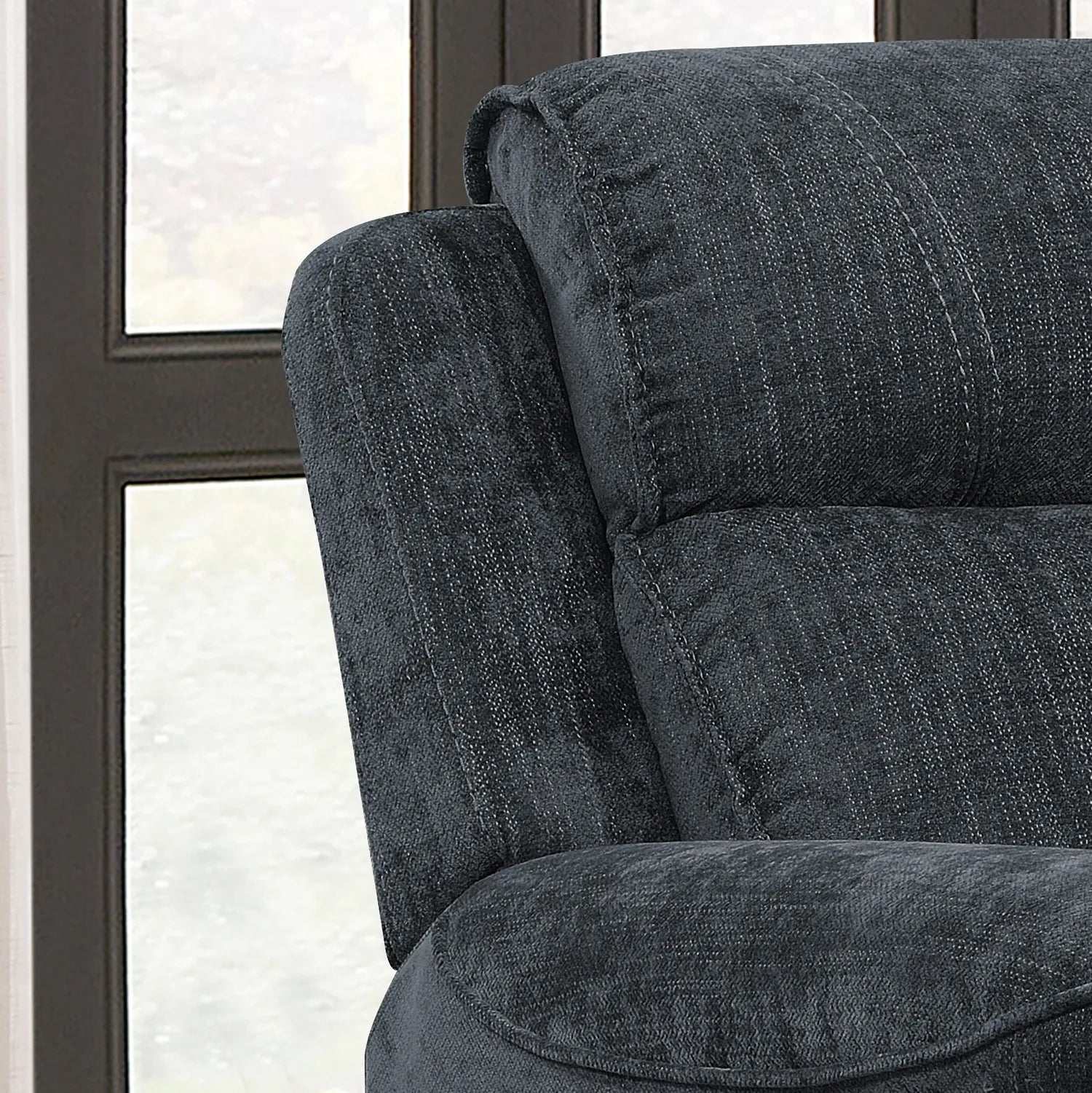 Salford Dark Grey Fabric Manual Recliner Sofa Collection