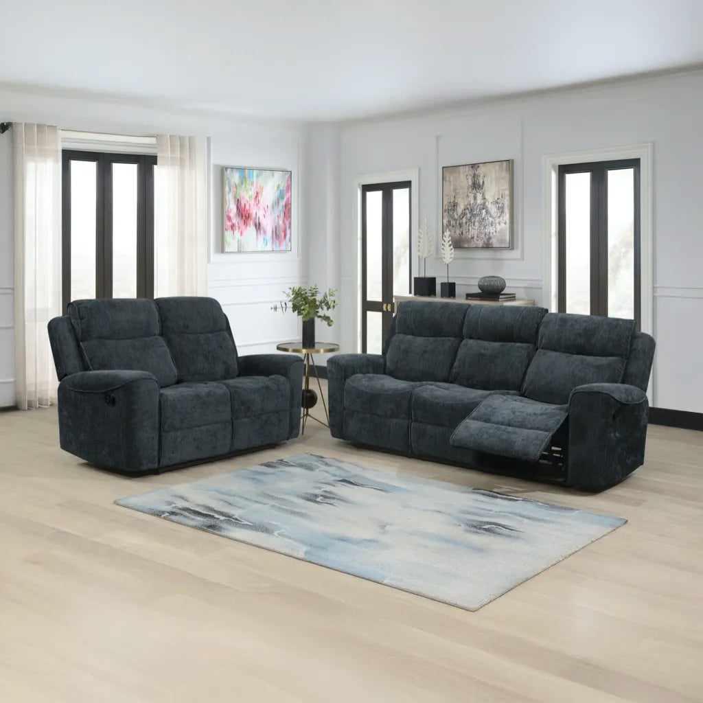 Salford Dark Grey Fabric Manual Recliner Sofa Collection