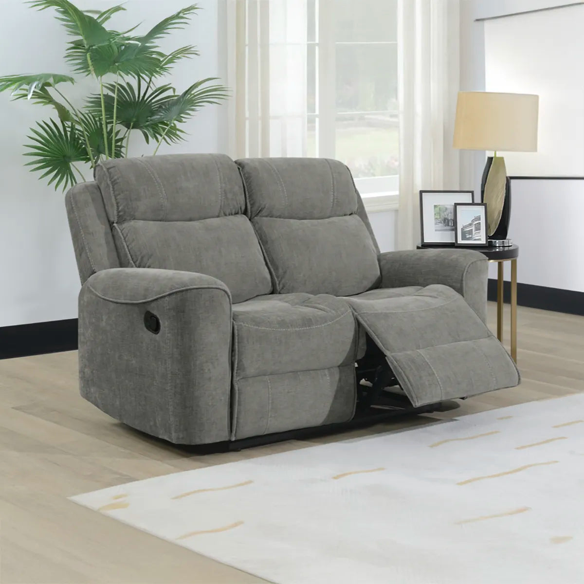 Salford Light Grey Fabric Manual Recliner Sofa Collection