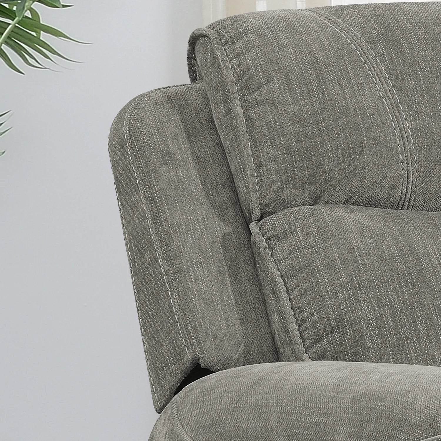 Salford Light Grey Fabric Manual Recliner Armchair