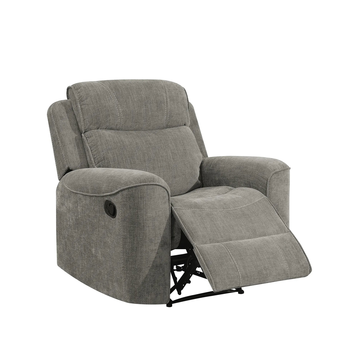 Salford Light Grey Fabric Manual Recliner Armchair