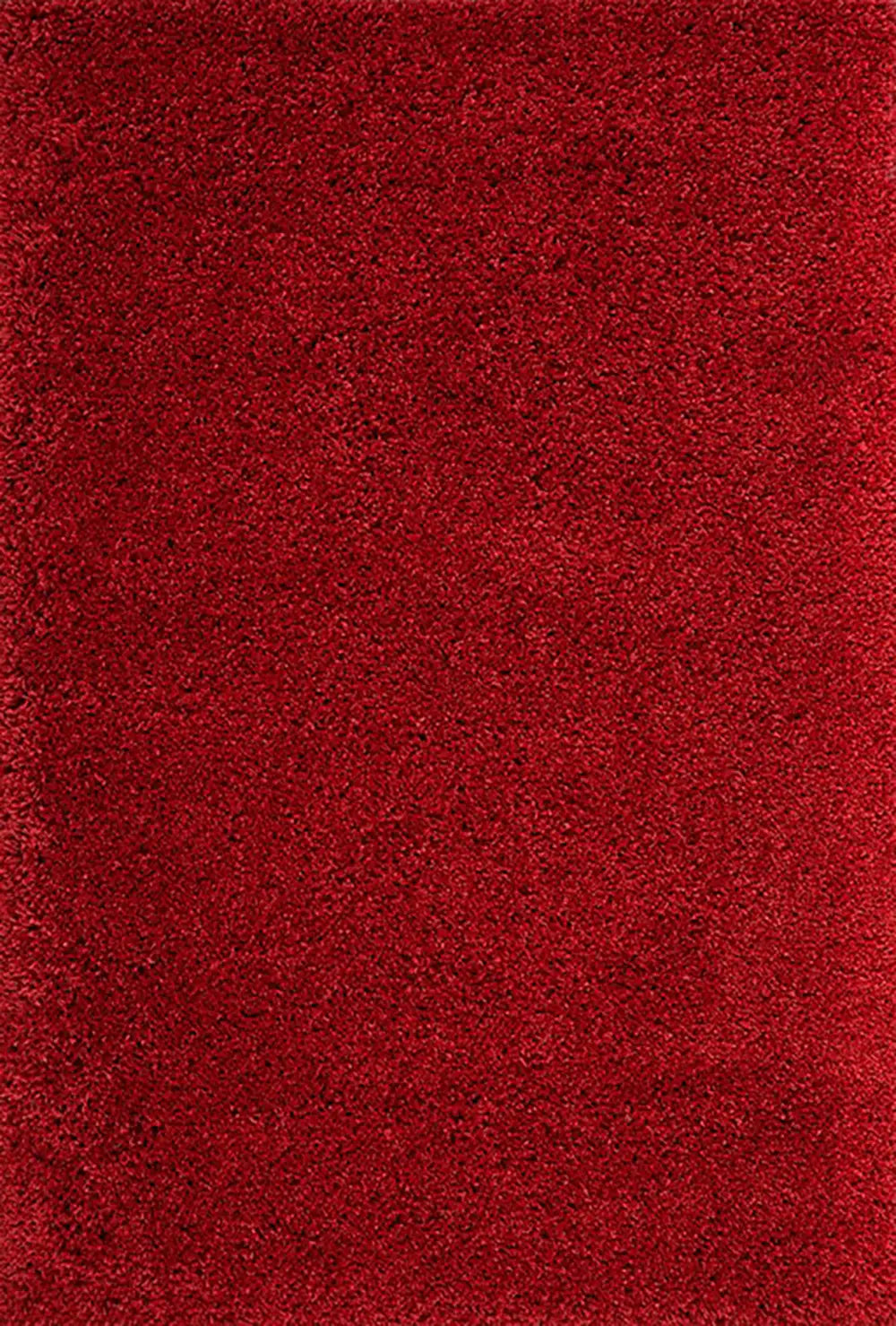 Serene Shaggy Soft Plain Red Rug