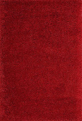 Serene Shaggy Soft Plain Rug, available in Charcoal, Cream, Grey, Gold, Beige, Pink, Red and Sage Green. Available in 5 sizes-Main Image-Red