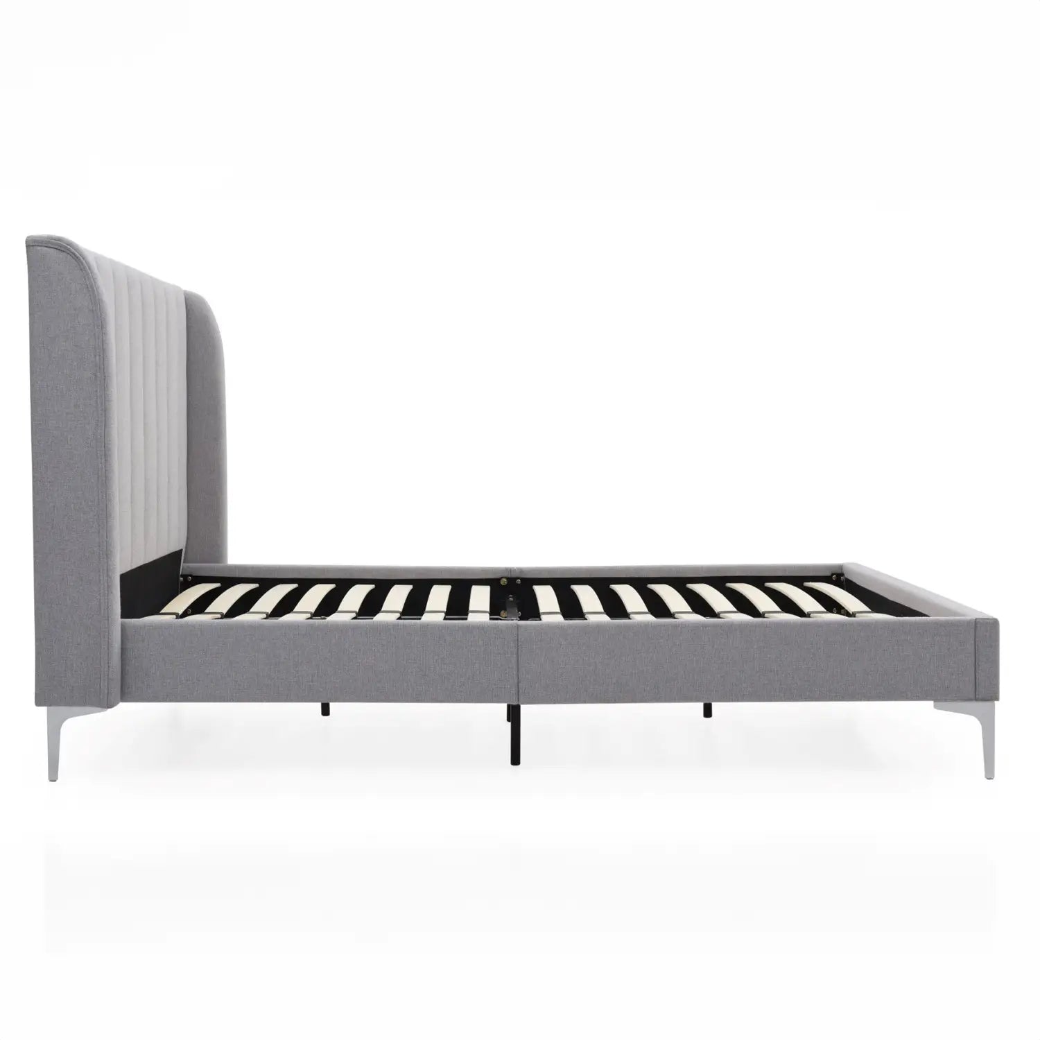 Serenity Grey Faux Wool Upholstered Bed