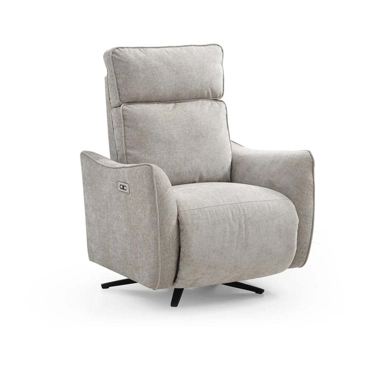 Shanghai Natural Chenille Fabric Power Swivel Recliner Chair