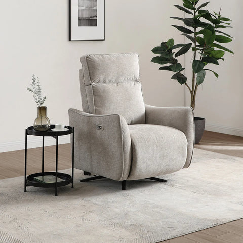 Shanghai Natural Chenille Fabric Power Swivel Recliner Chair