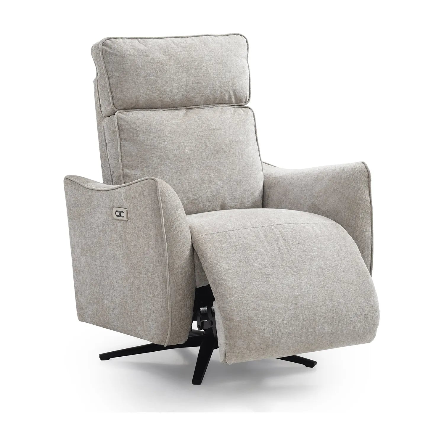 Shanghai Natural Chenille Fabric Power Swivel Recliner Chair