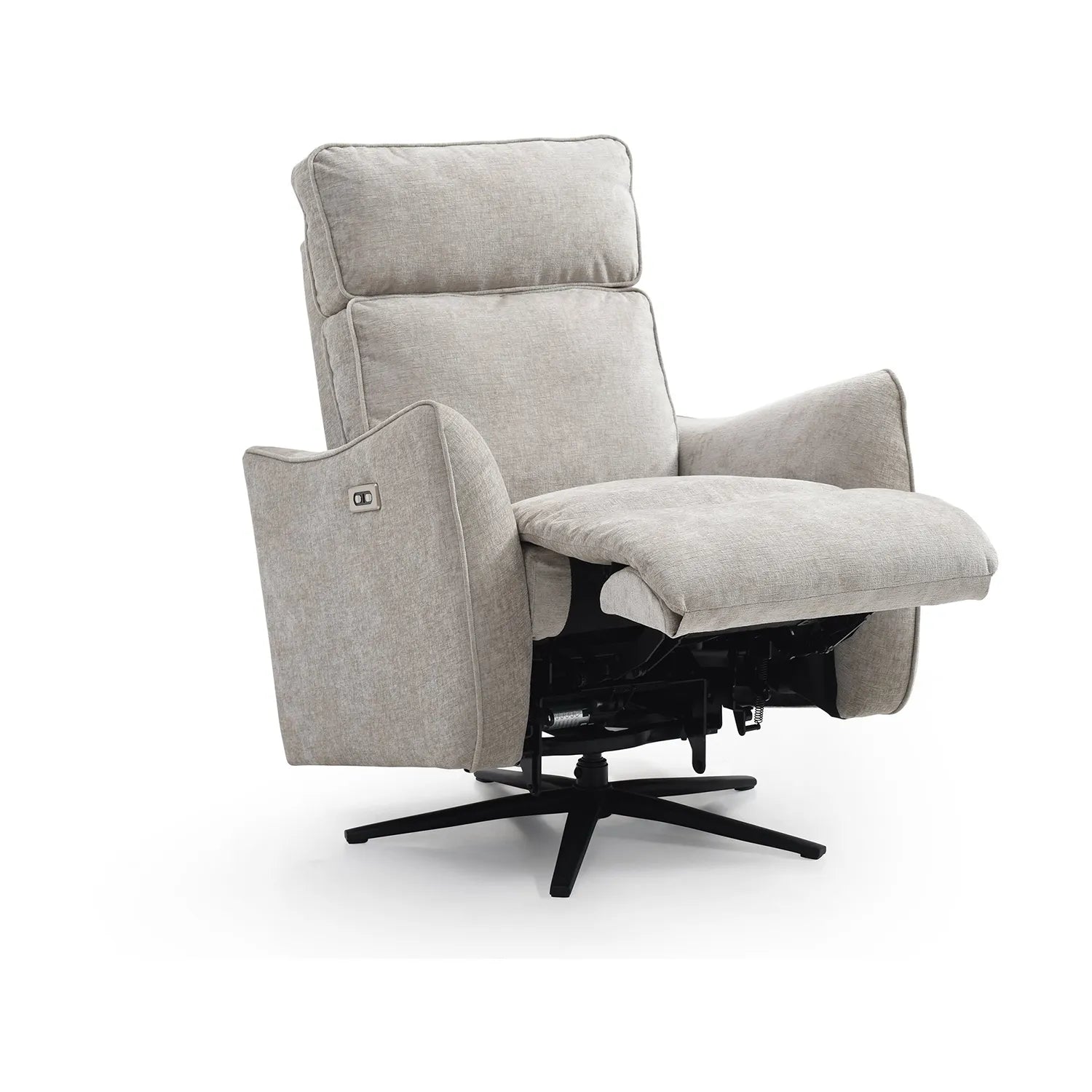 Shanghai Natural Chenille Fabric Power Swivel Recliner Chair