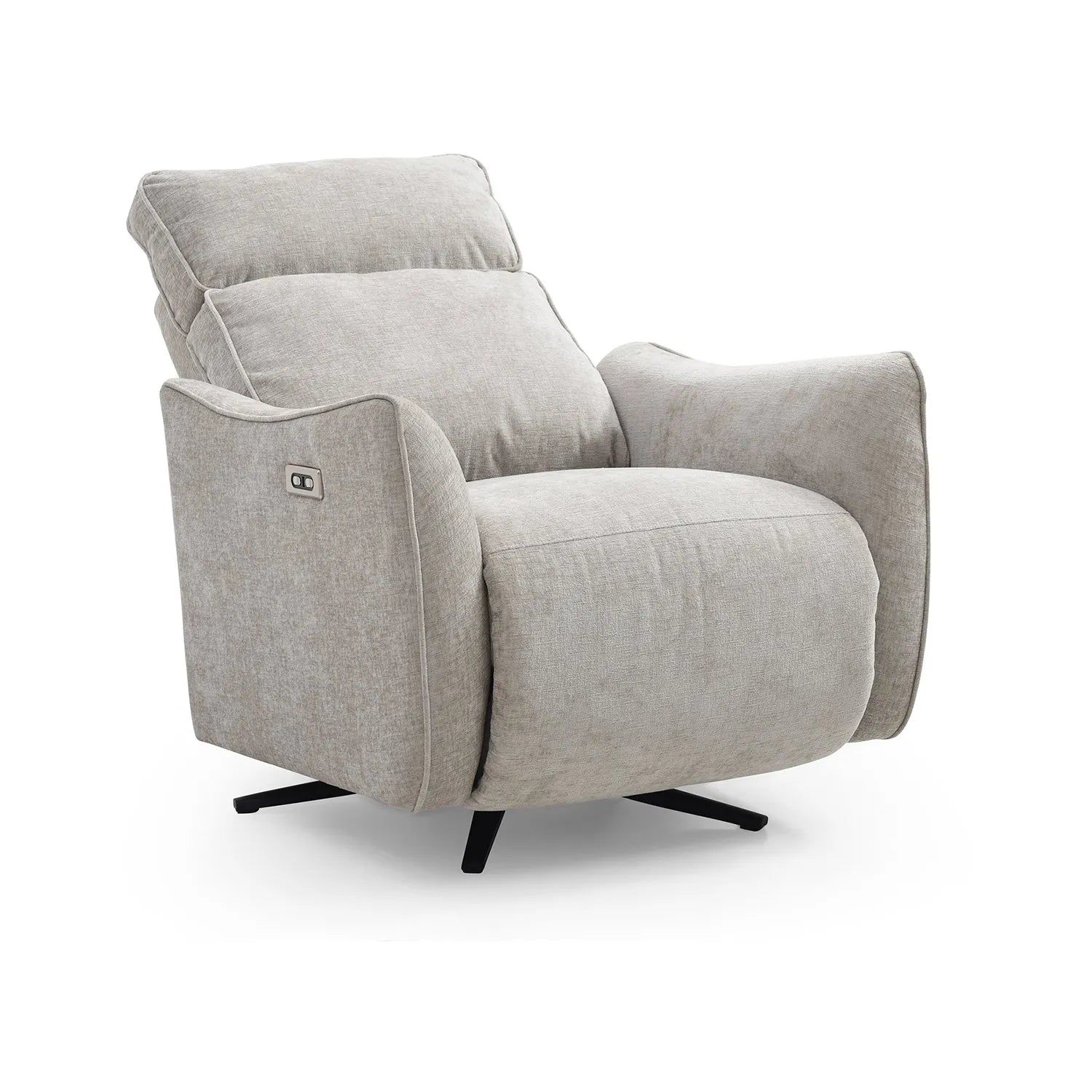 Shanghai Natural Chenille Fabric Power Swivel Recliner Chair