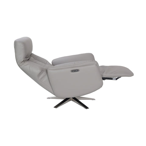 Sicily Leather Look Swivel Power Recliner Chair - Platinum colour - 003