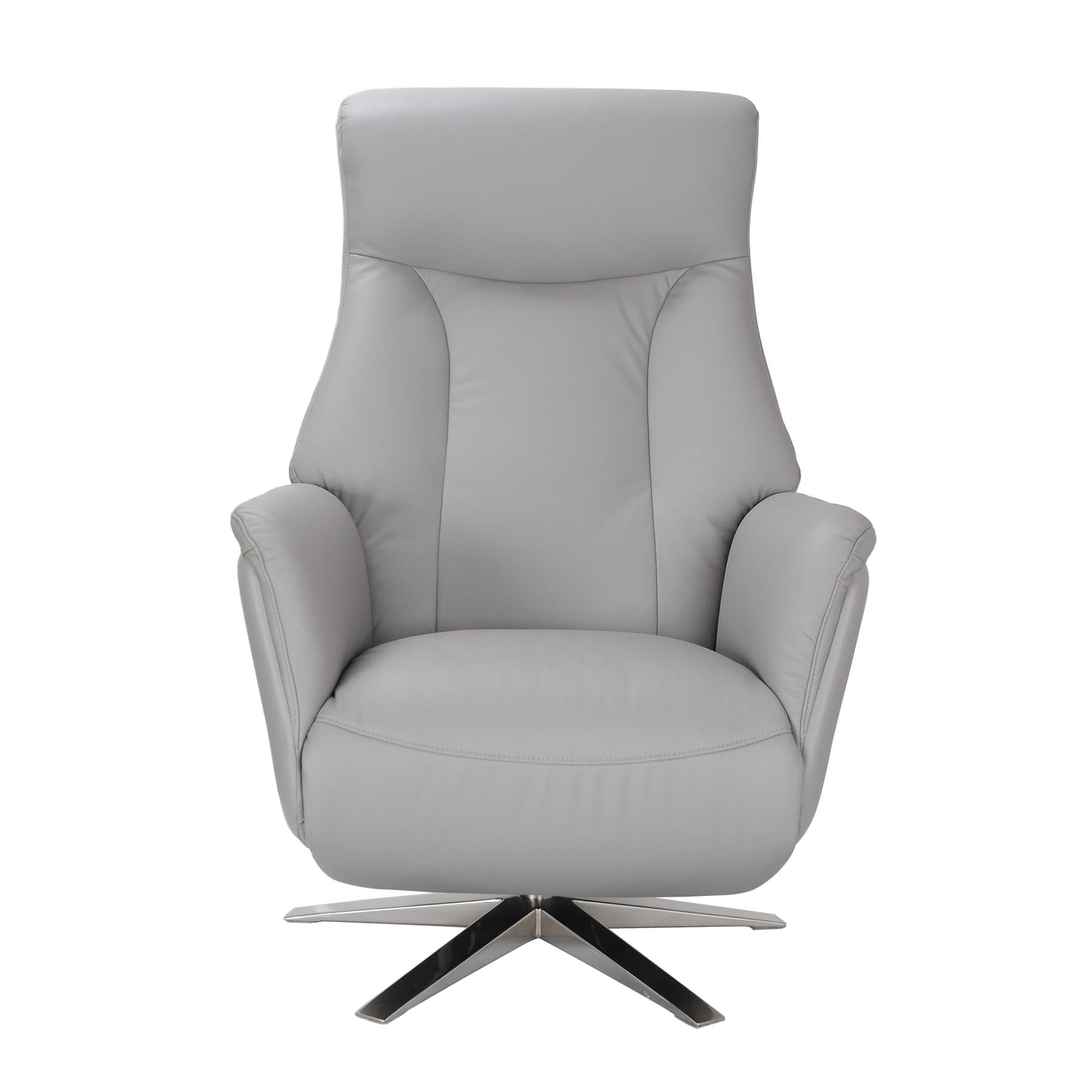 Sicily Leather Look Swivel Power Recliner Chair - Platinum
