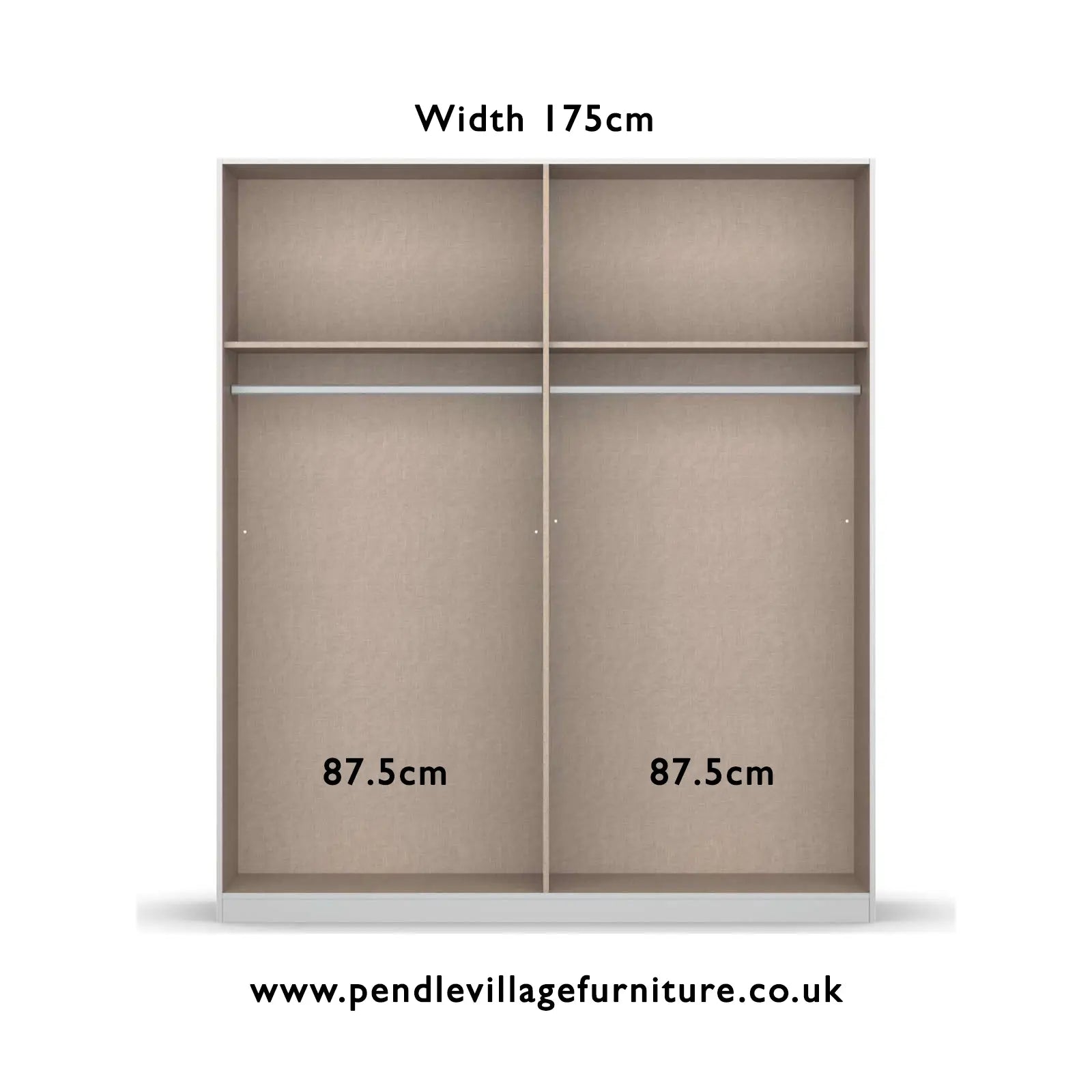 Metallic Grey Smart Small Sliding Door Wardrobe