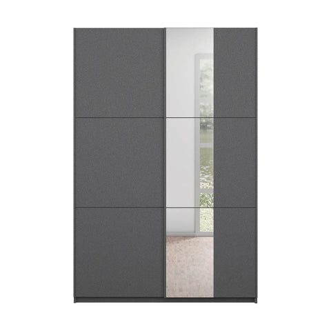 Metallic Grey Smart Small Sliding Door Wardrobe