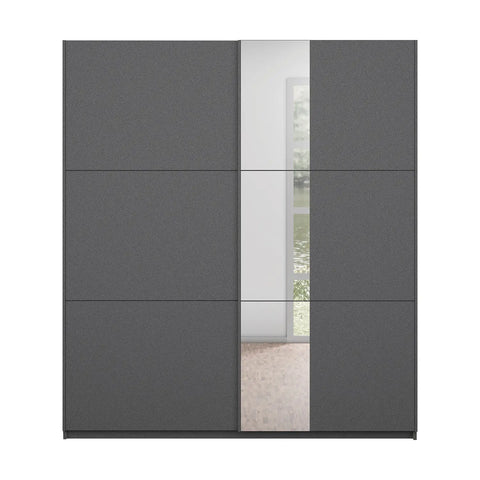 Metallic Grey Smart Small Sliding Door Wardrobe