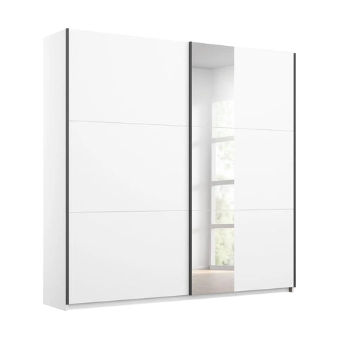 Rauch Smart Small White Sliding Door Wardrobe, Dimensions: Width 175cm Height 197cm Depth 59 cm, Free Delivery and Assembly By Pendle Village Furniture - 001