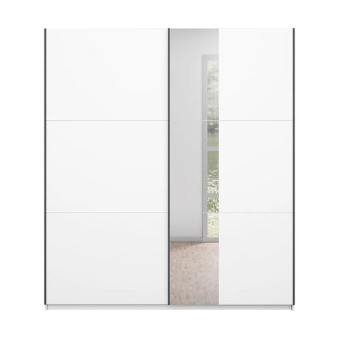 Rauch Smart Small White Sliding Door Wardrobe, Dimensions: Width 175cm Height 197cm Depth 59 cm, Free Delivery and Assembly By Pendle Village Furniture - 003