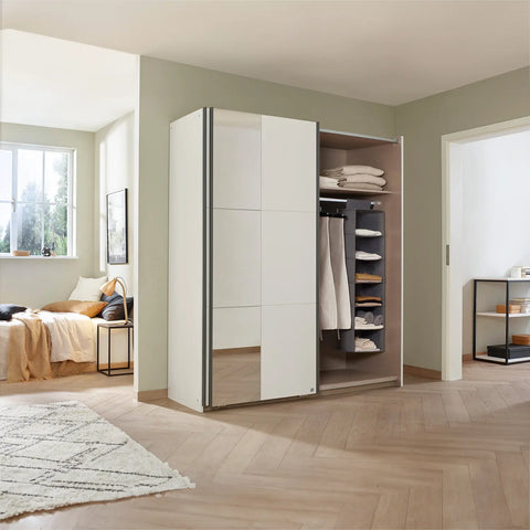 Rauch Smart Small White Sliding Door Wardrobe, Dimensions: Width 175cm Height 197cm Depth 59 cm, Free Delivery and Assembly By Pendle Village Furniture - 004