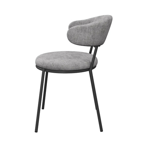 Ria Grey Round Set of 6 Dining Chairs, also available in Rust - Side View 