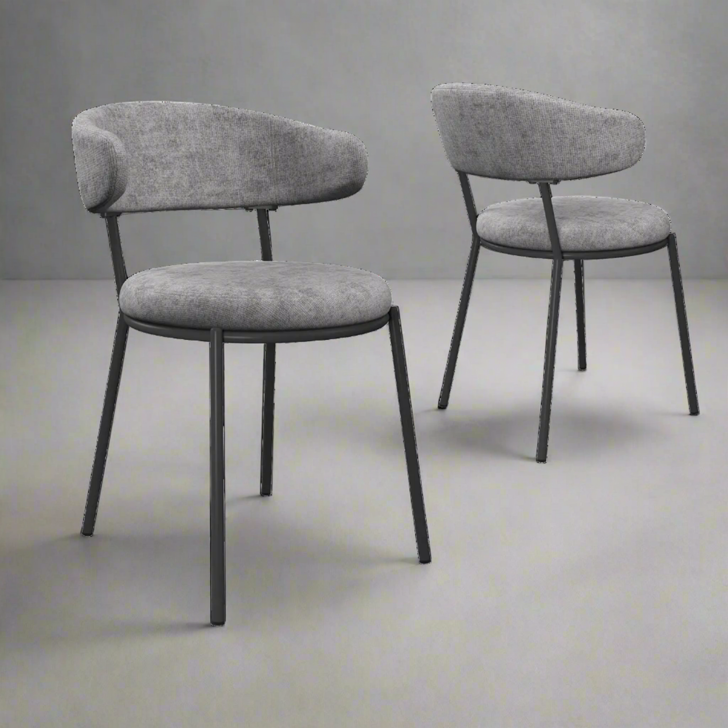 Ria Grey Round Set of 4 Dining Chairs