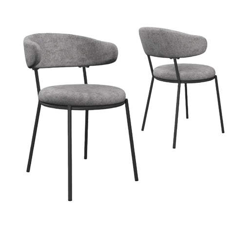 Ria Grey Round Set of 4 Dining Chairs, also available in Rust 