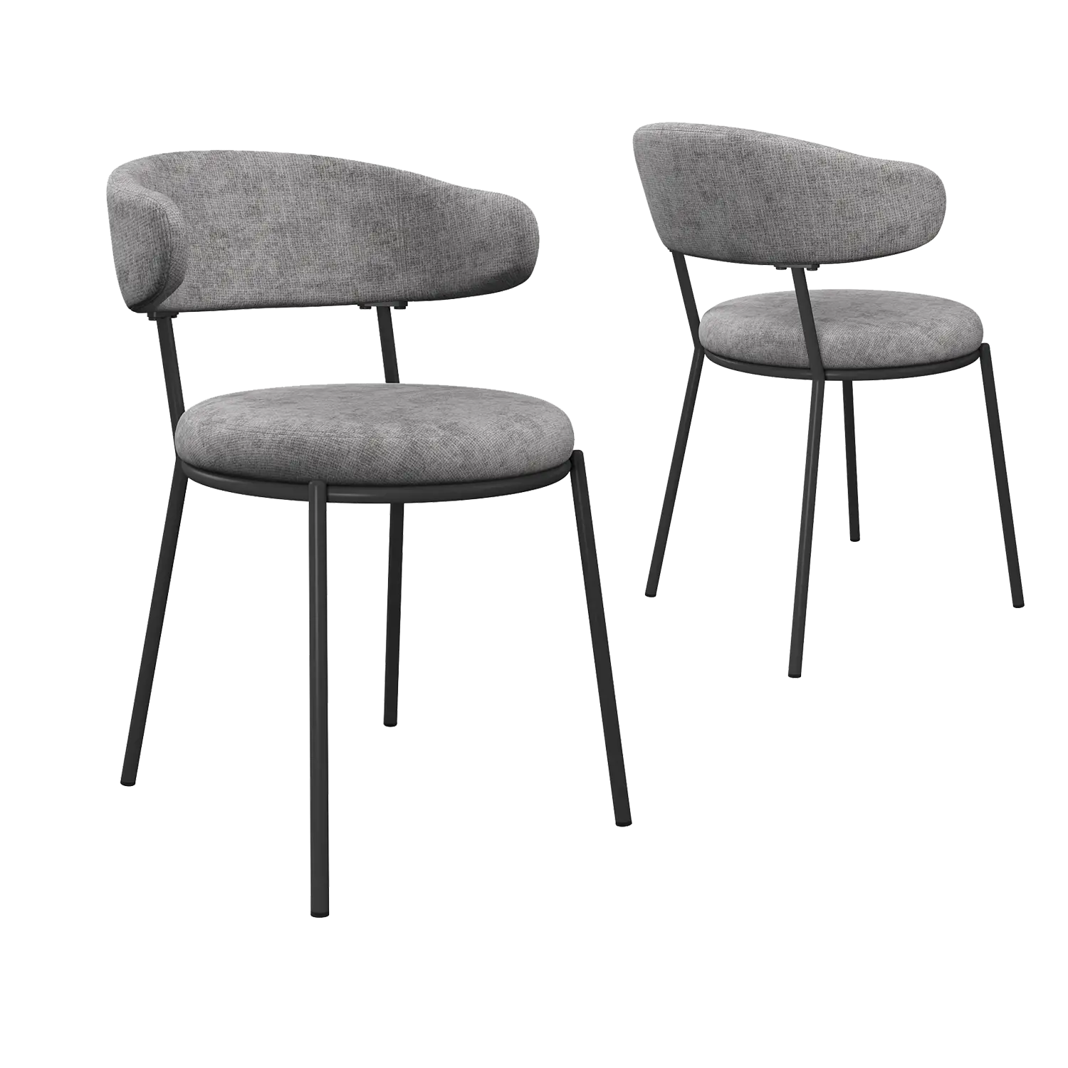 Cartier 80cm Square Gloss Grey Ceramic Dining Table with 2 Ria Dining Chairs