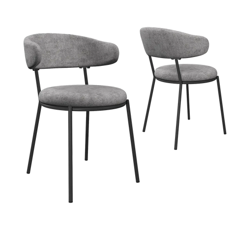 Cartier 80cm Square Gloss Grey Ceramic Dining Table with 2 Ria Dining Chairs