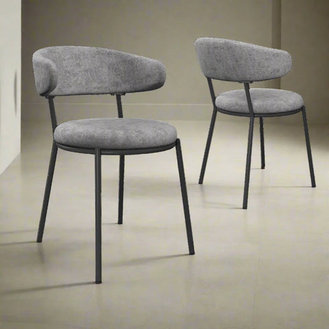 Ria Grey Round Set of 6 Dining Chairs, also available in Rust - Lifestyle Image