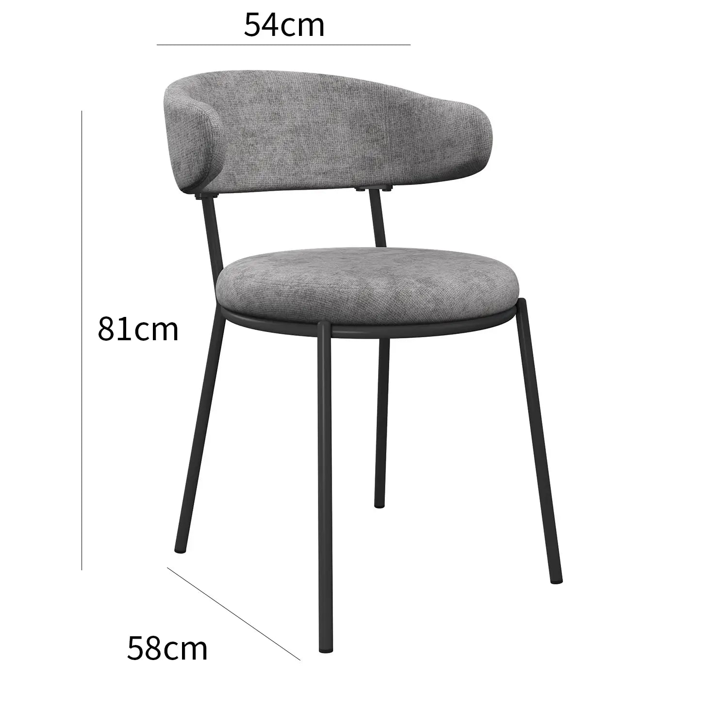 Ria Grey Round Set of 4 Dining Chairs