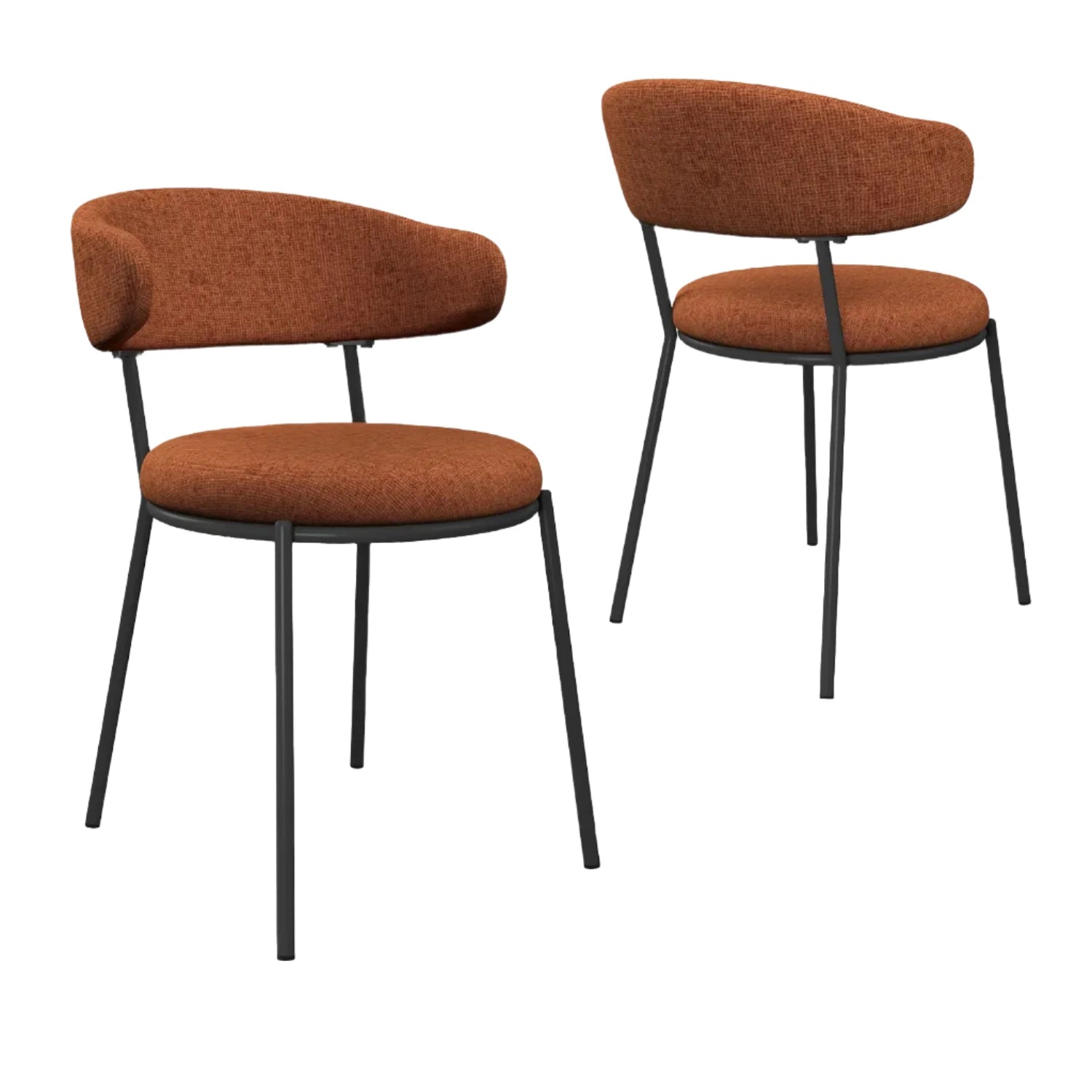 Ria Orange Round Set of 4 Dining Chairs