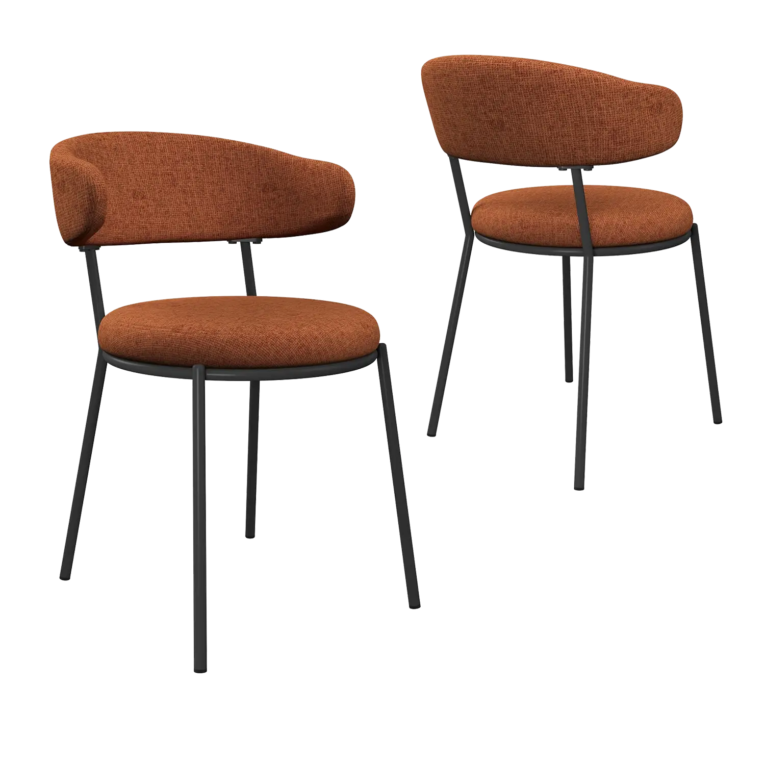 Ria Orange Round Set of 6 Dining Chairs