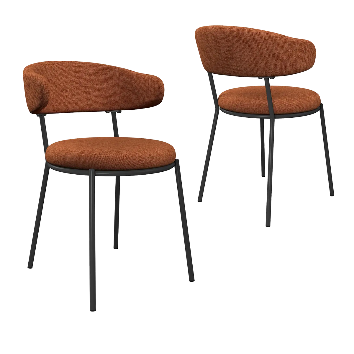 Ria Orange Round Set of 6 Dining Chairs