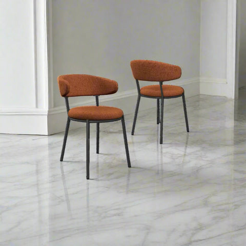 Ria Orange Round Set of 4 Dining Chairs, also available in Grey - Lifestyle Image