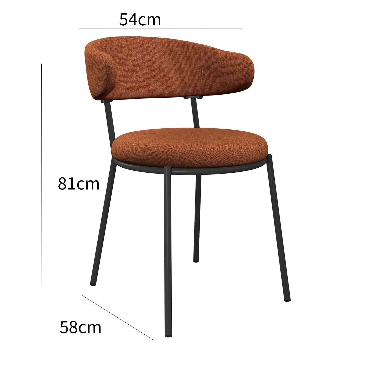 Ria Orange Round Set of 4 Dining Chairs