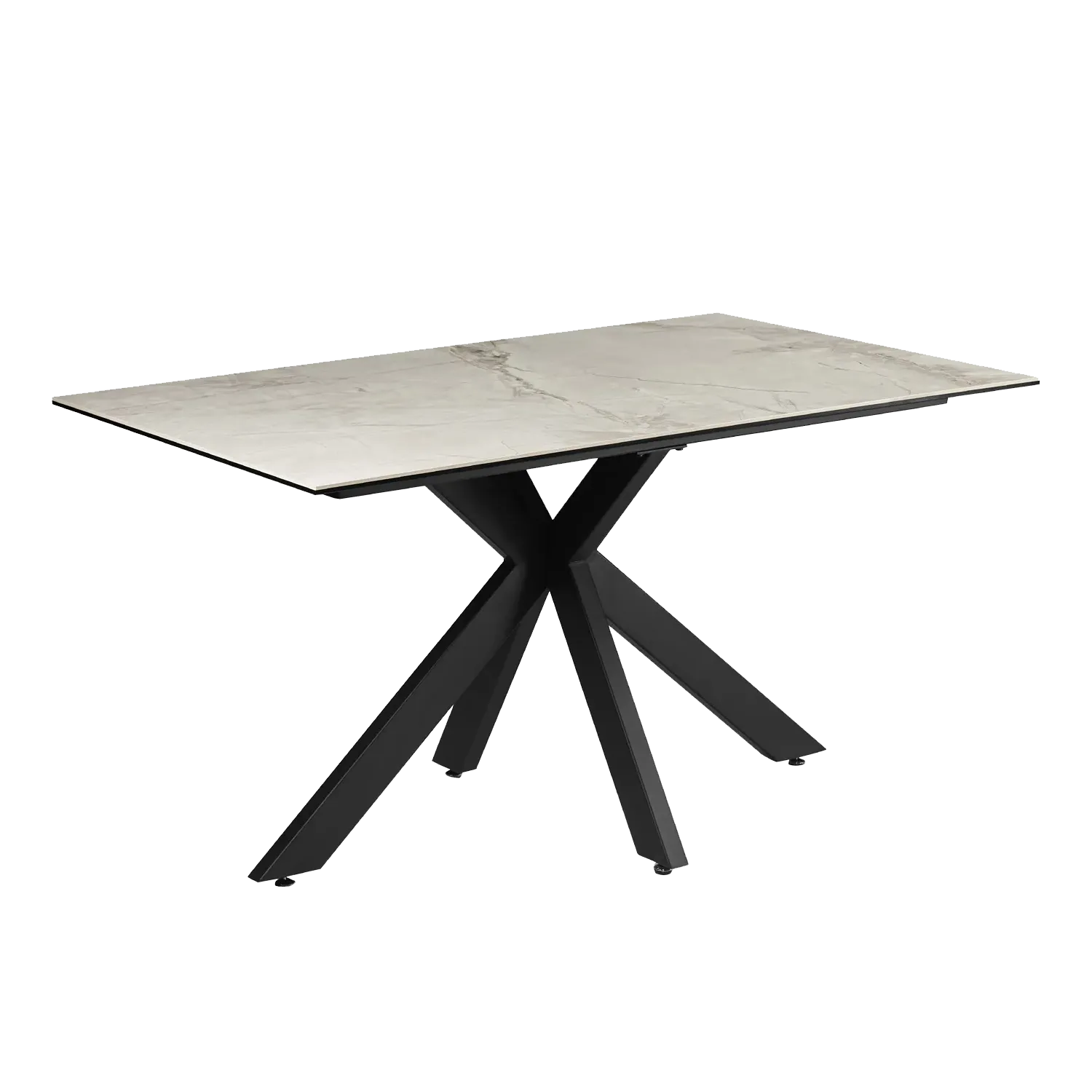 Tomford 1.4M Light Grey High Gloss Marble Effect Sintered Stone Dining Table