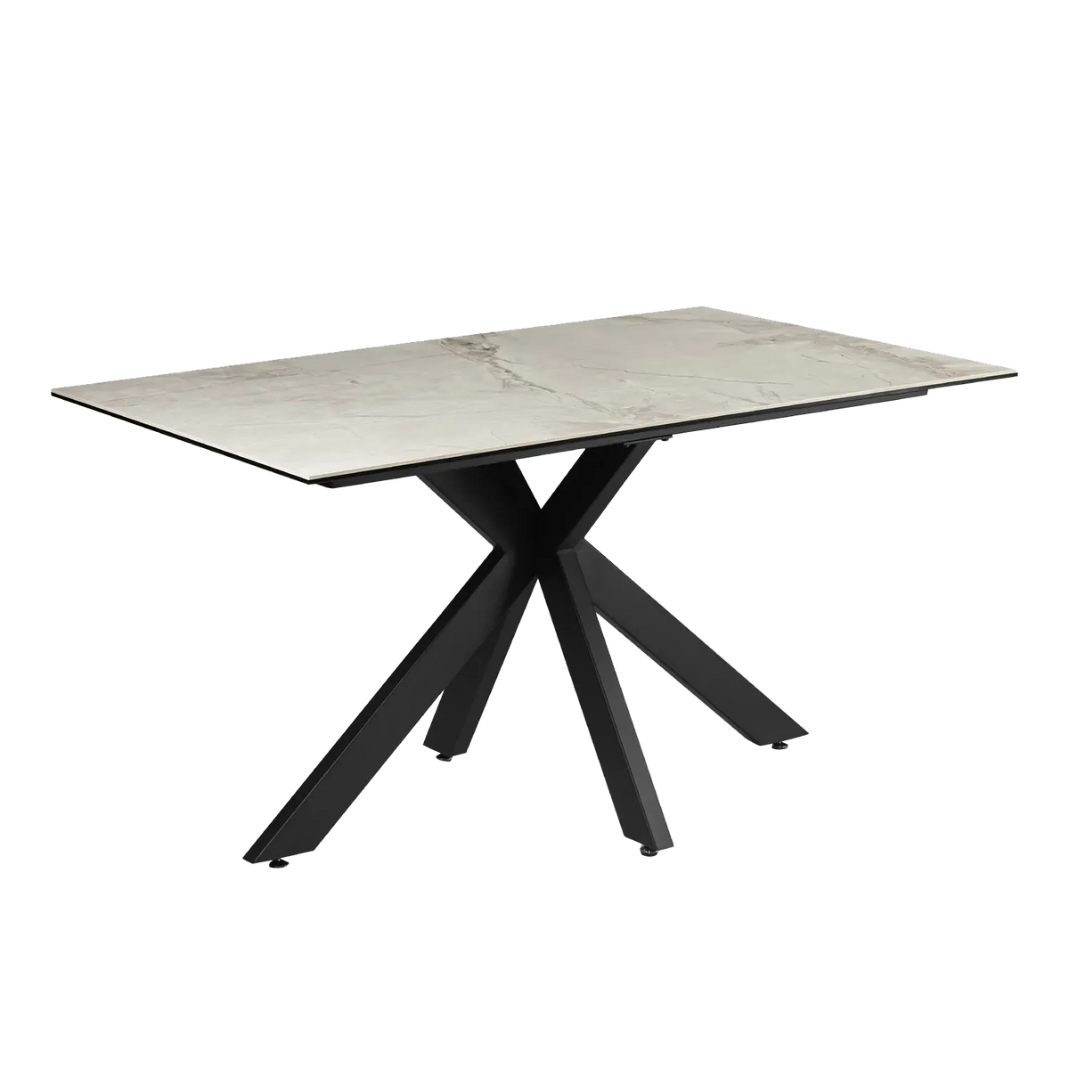 Tomford 1.4M Light Grey High Gloss Marble Effect Sintered Stone Dining Table