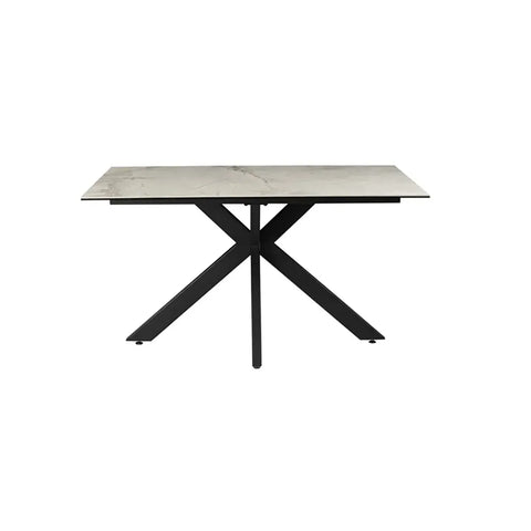 Tomford 1.4M Light Grey High Gloss Marble Effect Sintered Stone Dining Table