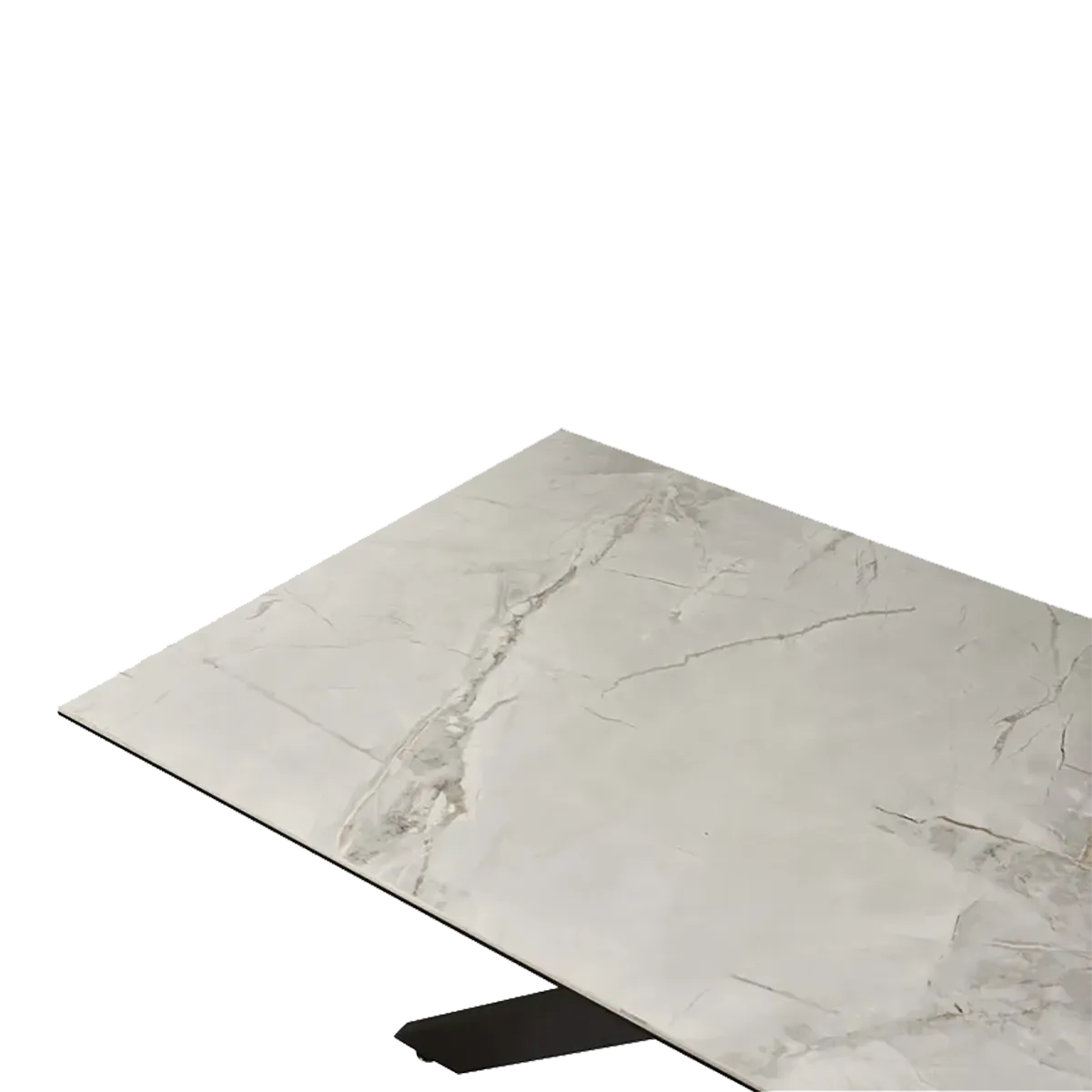 Tomford 1.4M Light Grey High Gloss Marble Effect Sintered Stone Dining Table