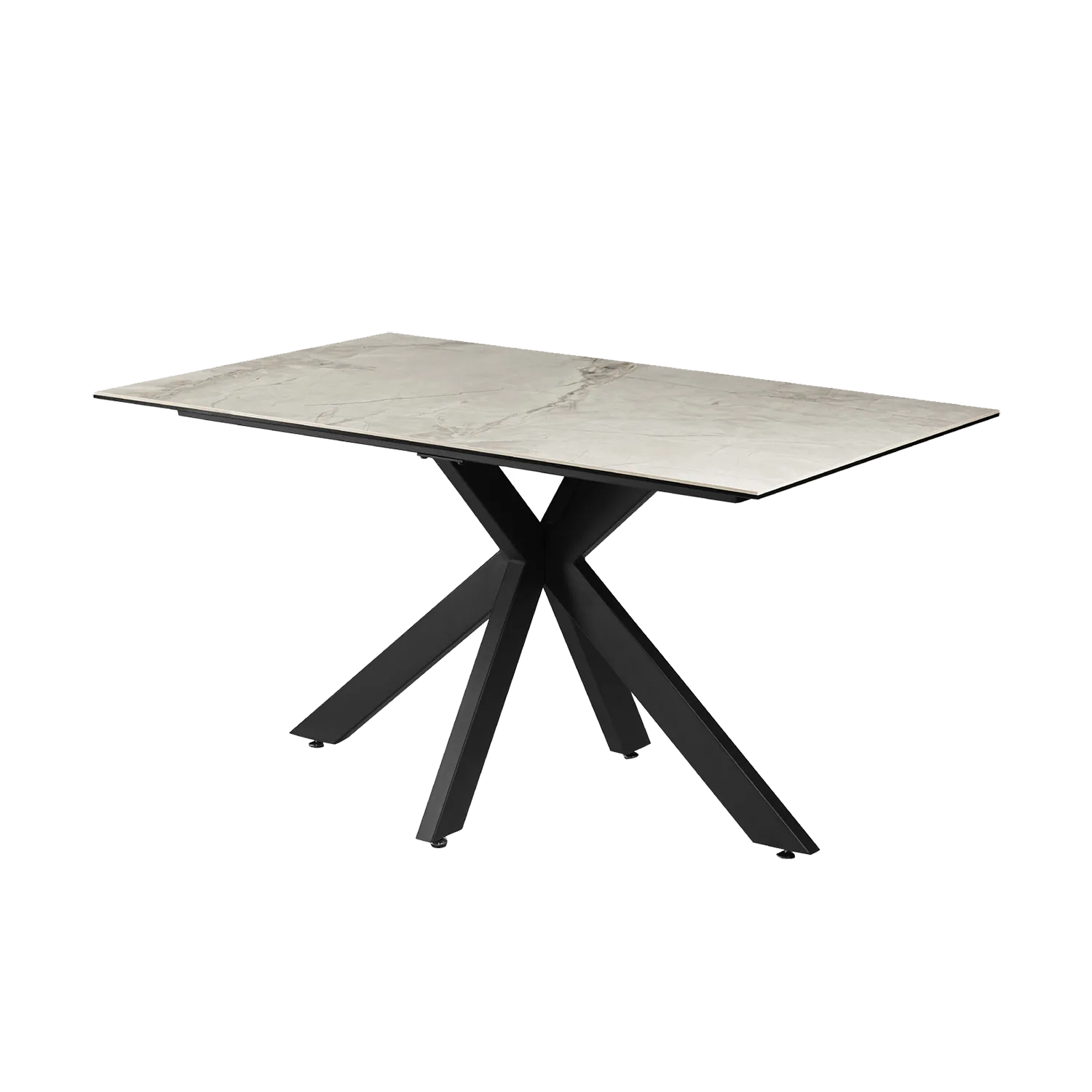 Tomford 1.4M Light Grey High Gloss Marble Effect Sintered Stone Dining Table