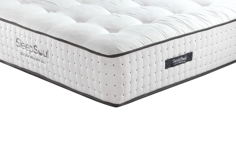 SleepSoul Harmony 1000 Pocket Sprung Tufted Mattress, Experience supreme comfort with memory foam, convoluted foam, and 1000 pocket springs. Size, Single, Double, King and Super King or Small Double. 10-year warranty - Corner