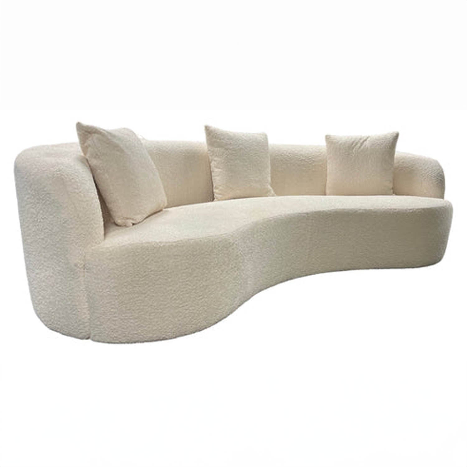 Margot Curved White Boucle 3 Seater Sofa - Main Image 