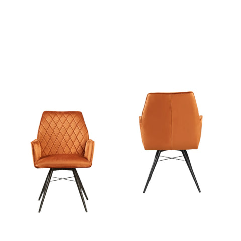 Orange Fabric Dining Chairs