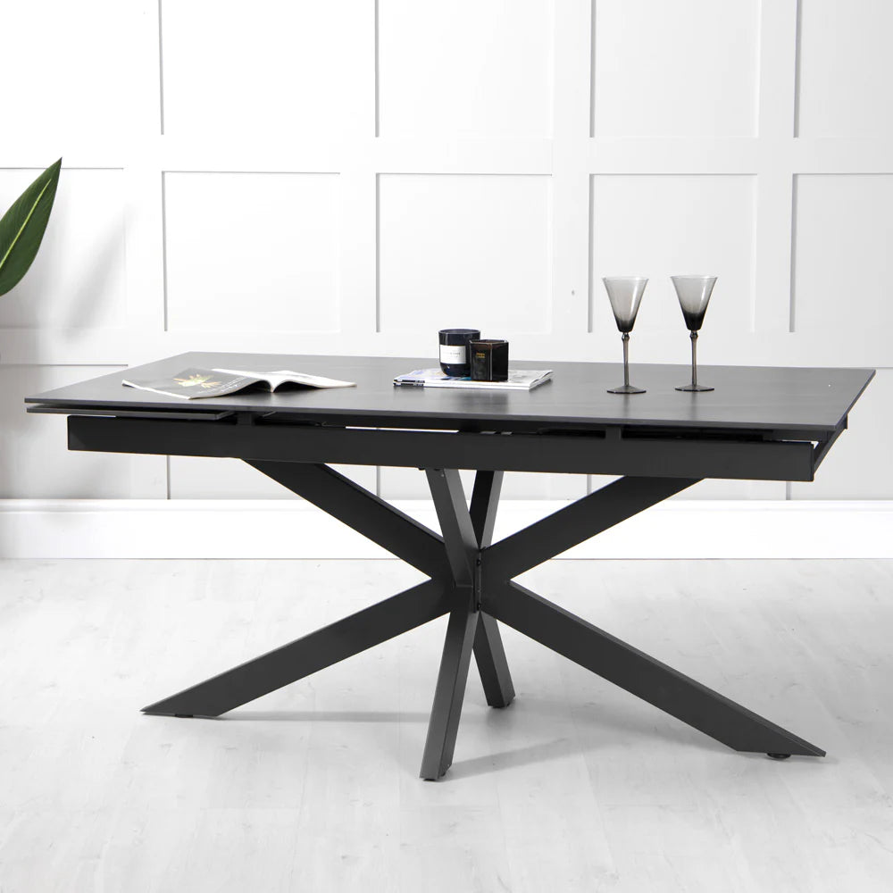 Riley Graphite Sintered Stone Extending Dining Table