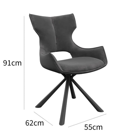 Tripoli Grey Fabric Dining Chairs - Set of 6. Also available in Mink - Dimensions 