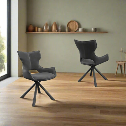 Tripoli Grey Fabric Dining Chairs - Set of 6. Also available in Mink - Lifestyle Image 