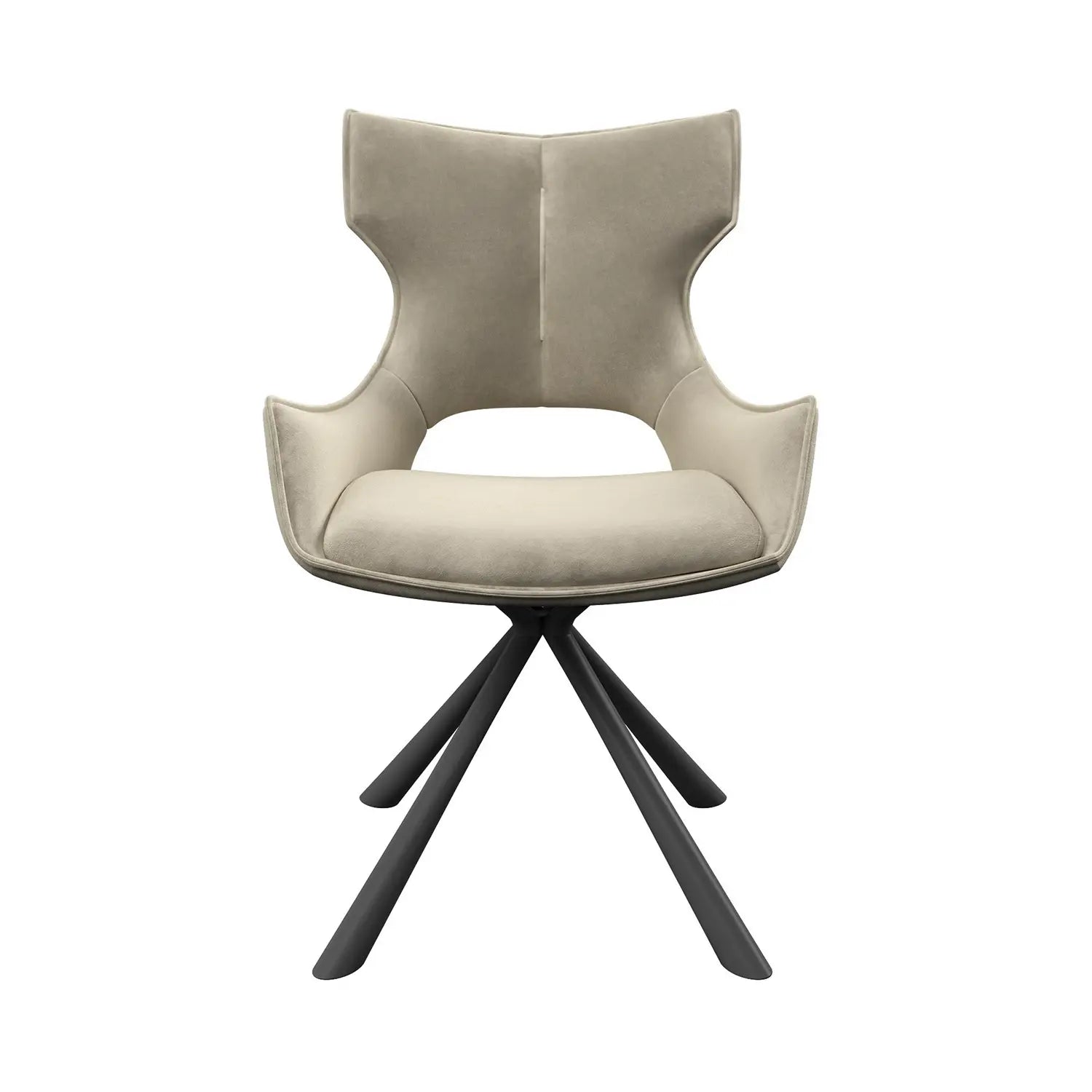 Tripoli Mink Fabric Dining Chairs - Set of 4. Also available in Grey - Front View 