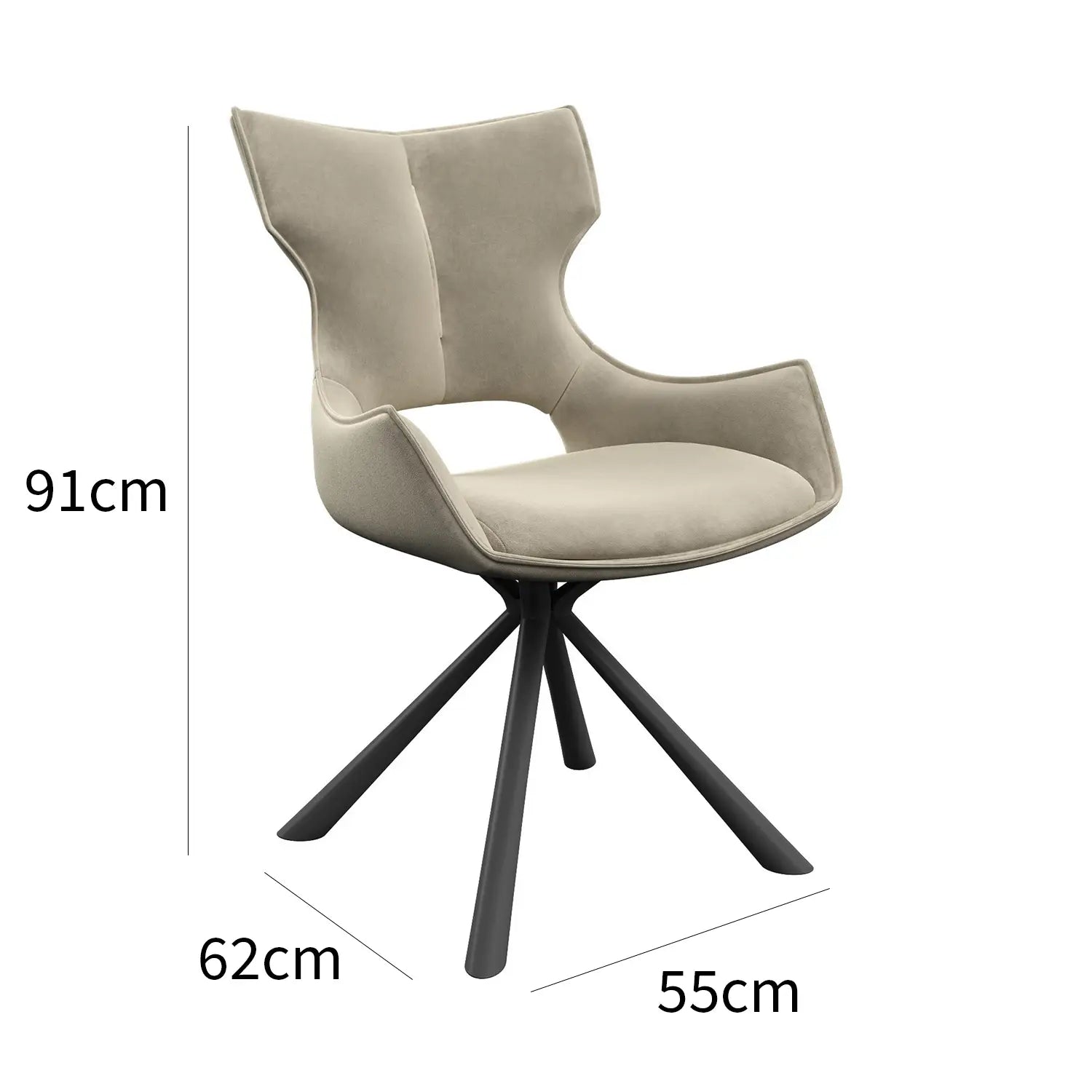 Tripoli Mink Fabric Dining Chairs - Set of 4. Also available in Grey - Dimensions 